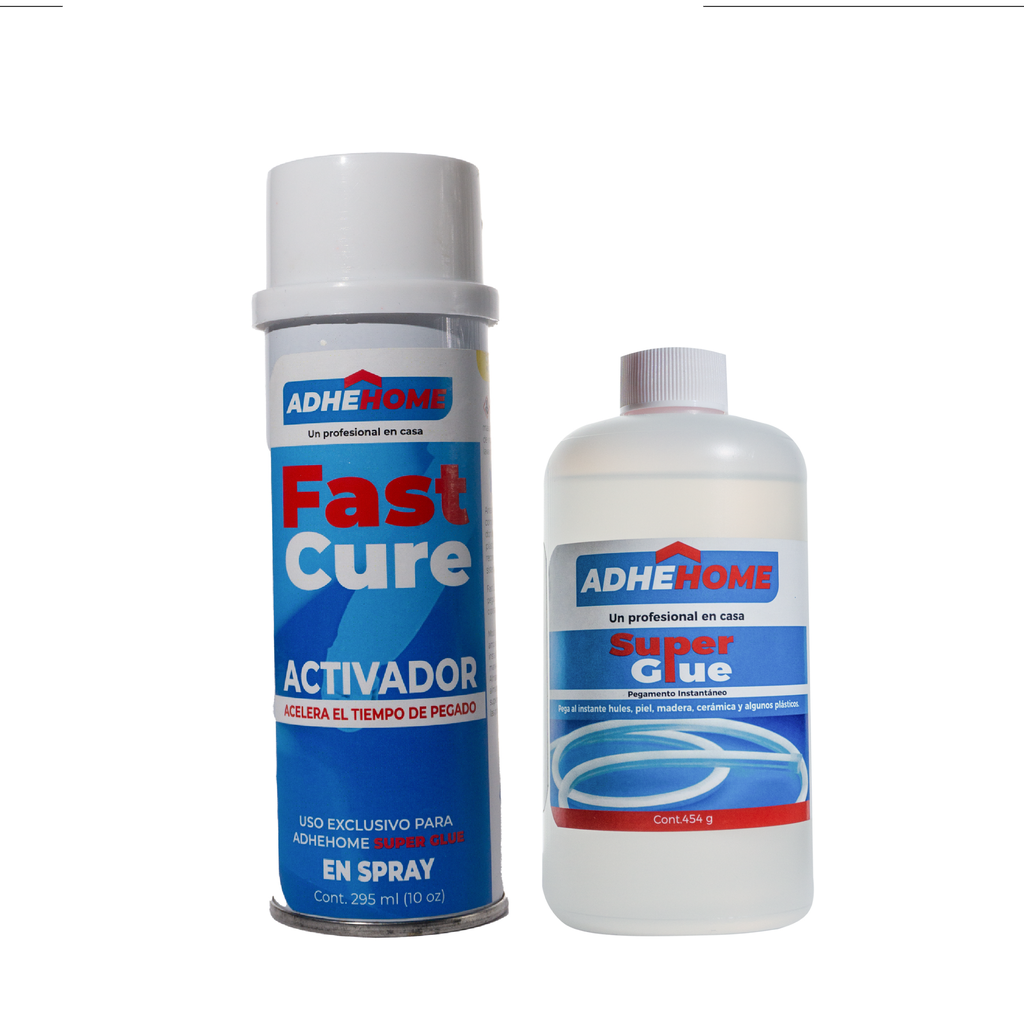 KIT Pegamento Cianoacrilato ADHEHOME 454g y Activador de 10 oz